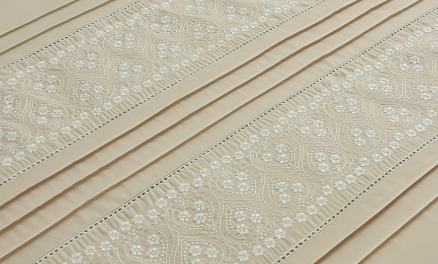 Image 3: Charlotte Embroidered Floral Duvet Set