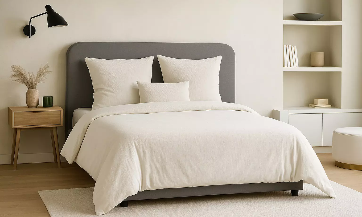 Parure de lit "Uni" micro lavée