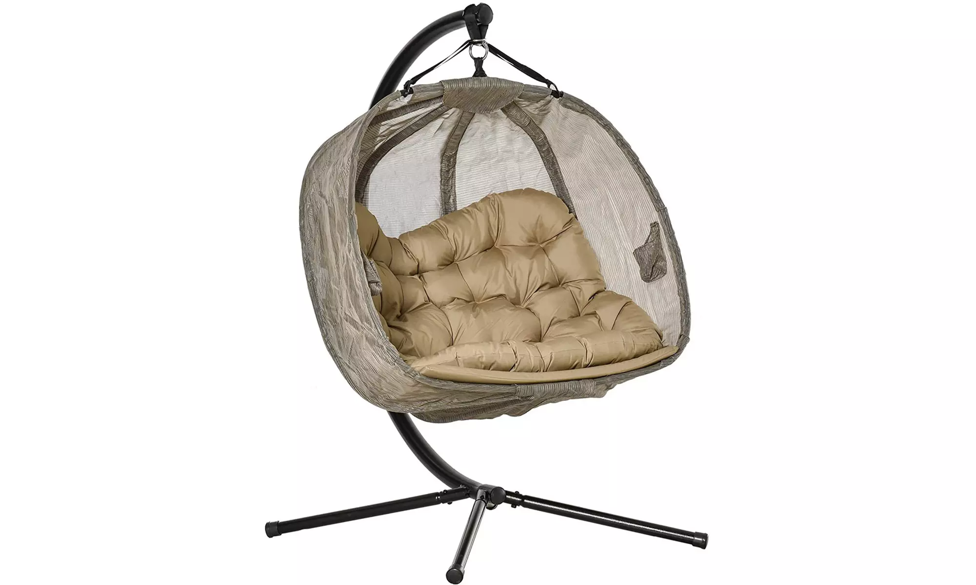 Outsunny Double Hanging Egg Chair in Grey or Cream