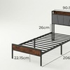 Image 7: Levede Upholstered Bed Frame with Storage Headboard and Steel Support
