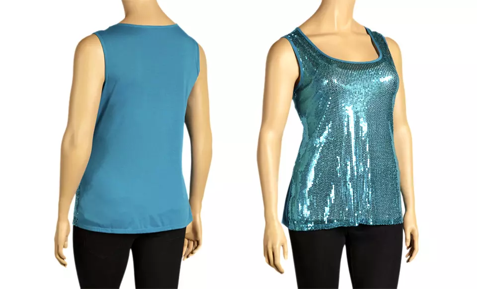 Plus-Size Sequin Tops. Multiple Colors Available. Free Returns. - Second Medium