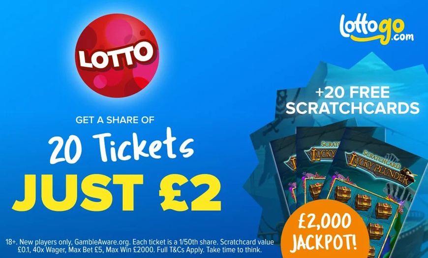Image 1: Get a share of 20 Lotto Tickets for £2 + 20 Free Scratchcards