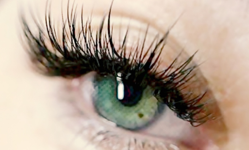 Image 1: Full set of eyelash extensions for a stunning new look,