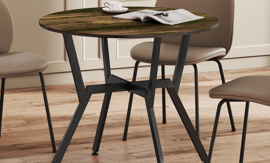 Image 6: Small Kitchen Table with Black Steel Legs, Dining Table