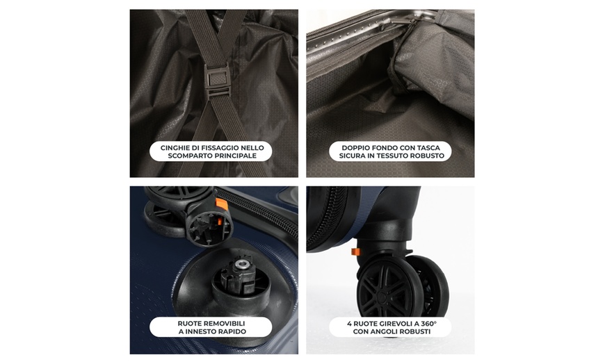 Image 13: ABS handbagage trolleykoffer in 10 kleuren