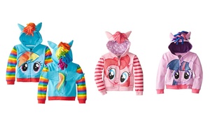  Children's Rainbow Pony Zip-up Hoodie 