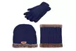 3 Pcs Winter Knit Beanie Hat Neck Warmer Touch Screen Gloves Set Christmas Gift - Second Medium
