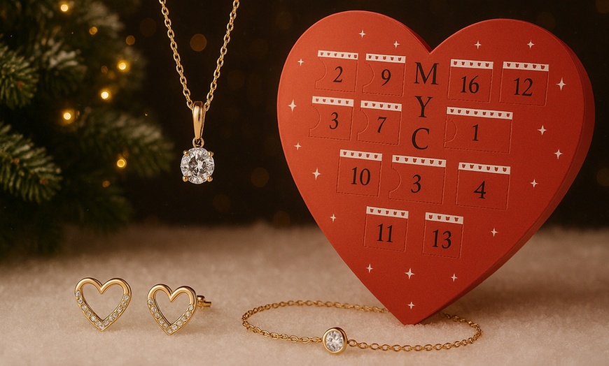 Image 1: Calendrier de l'Avent en forme de cœur 