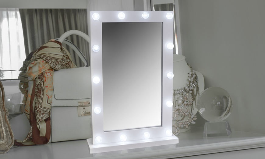 Image 3: Hollywood LED Table Mirror