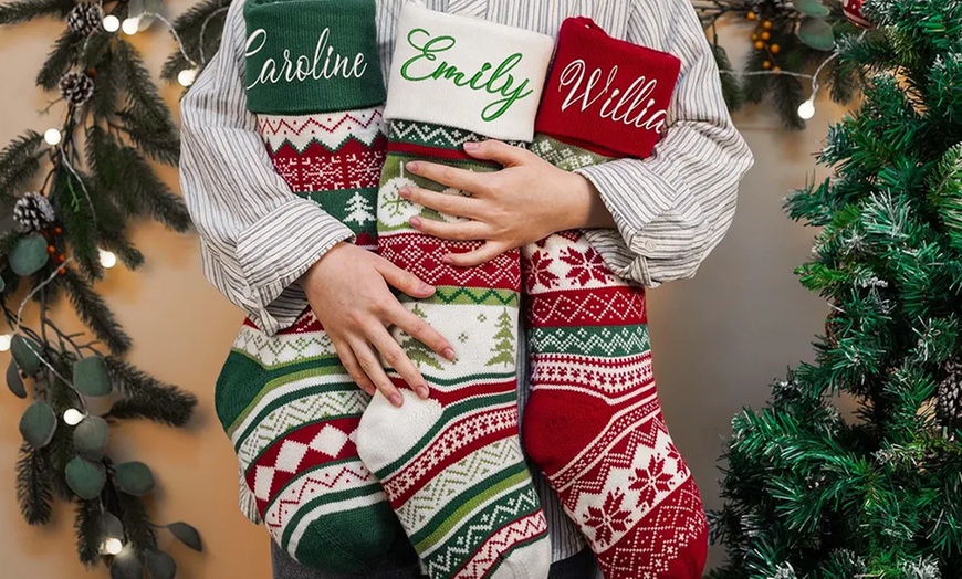 Image 10: Personalisierbare weihnachtliche Socken, Strümpfe, Beutel oder Kissen