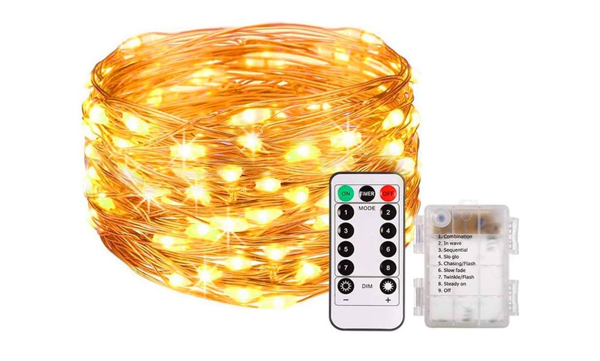 Image 8: 1x oder 2x LED-Lichterkette mit 100 oder 200 LEDs