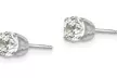 Paris Jewelry 14K White Gold Plated 4.25mm Cubic Zirconia CZ Stud Earrings - Second Medium