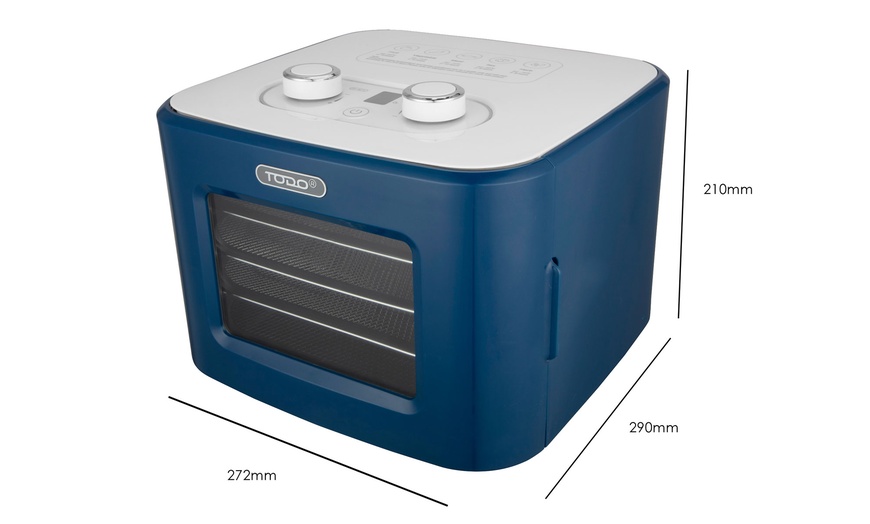 Image 7: TODO 400W Food Dehydrator Stainless Steel Interior in Navy or White