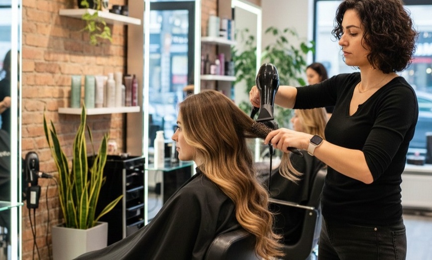 Image 1: Haircuts, Highlights & Blow-Dry – Expert Salon Packages