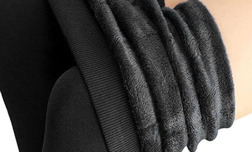 Image 15: Thick Fur Lined Leggings in Regular and Plus Sizes