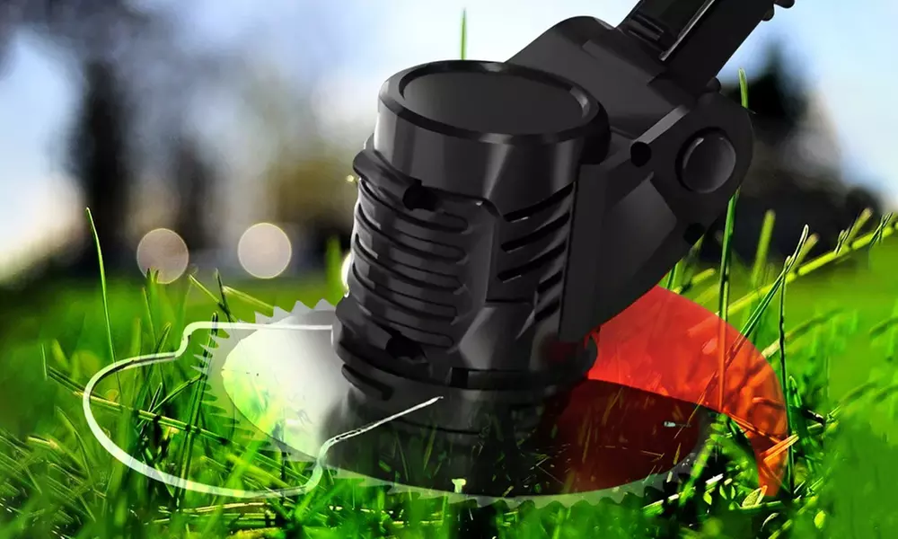 Faltbarer elektrischer Rasenmäher mit Rollen und 2 Akkus