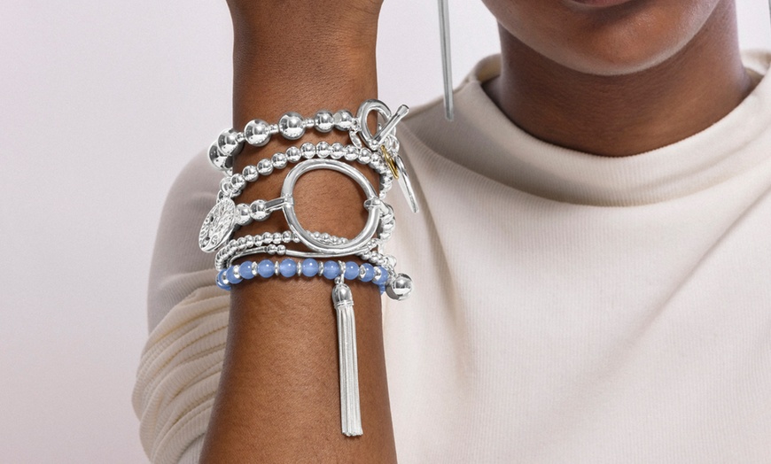 Image 1: Pulsera Irulox acabada en rodio con corazones de Luxenter