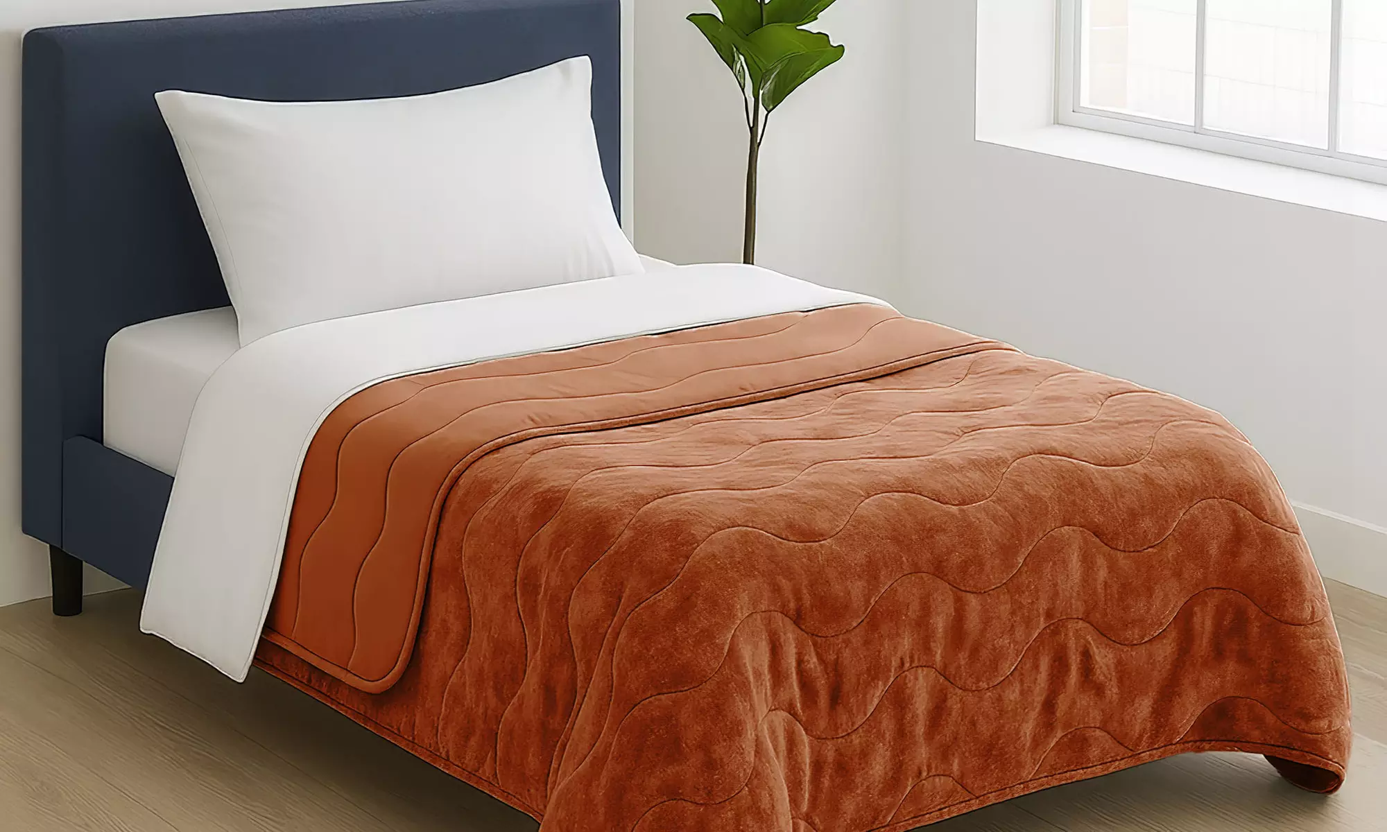 Gesteppte Bettdecke in Samt-Optik