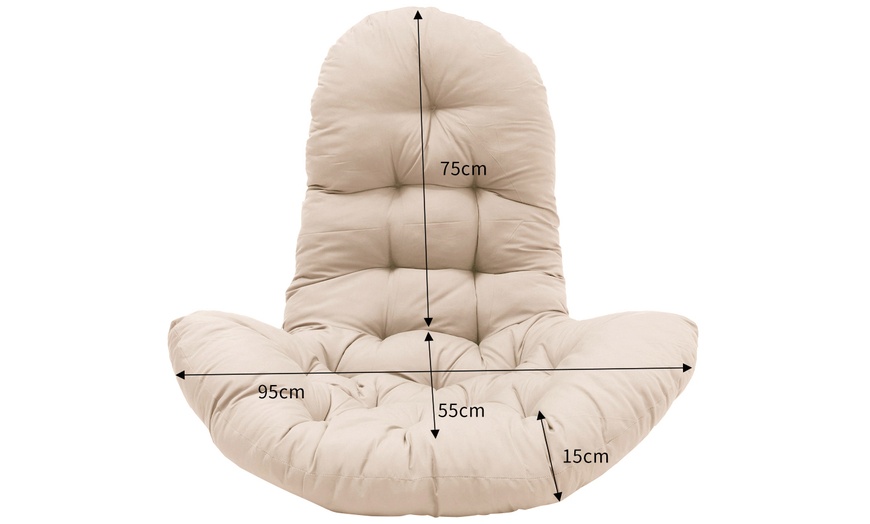 Image 8: Thick Padded Egg Chair Cushion for Hanging Swing Chair