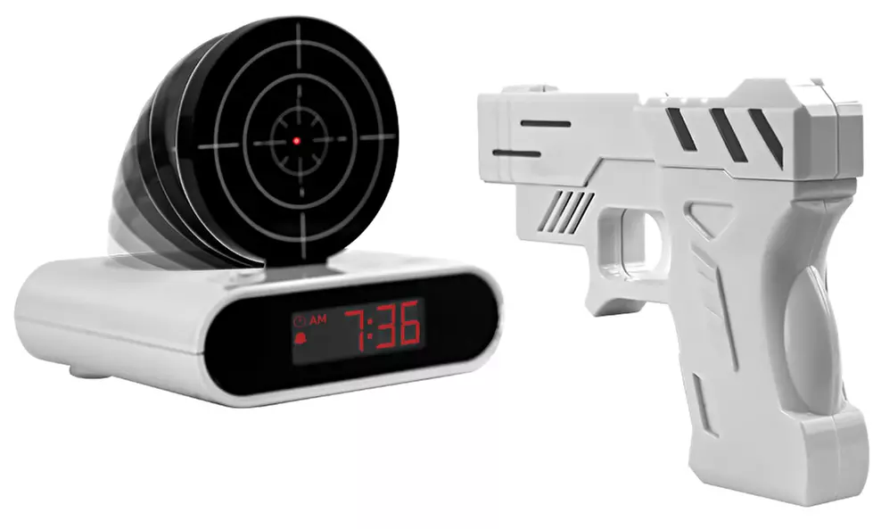 Gun and Target Recordable Alarm Clock - Primary Image