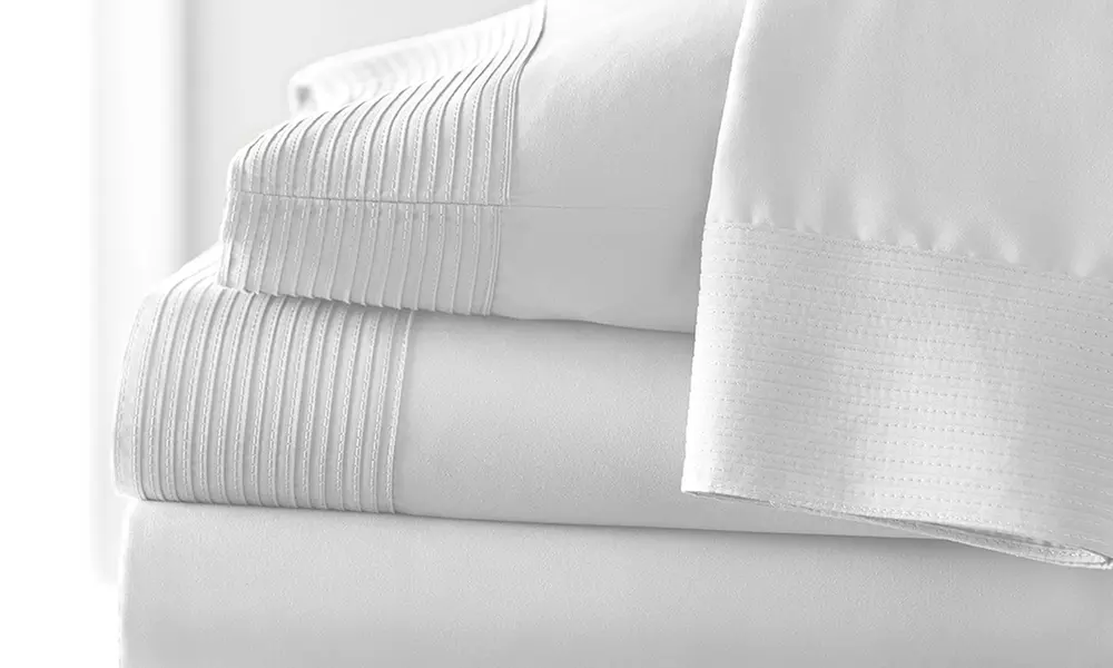 Premium Collection Double Brushed Extra Deep Pocket Pleated Sheet Set