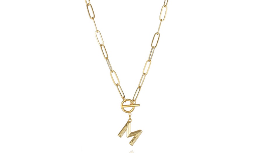 Image 15: Women's Initial A-Z Letter Necklace