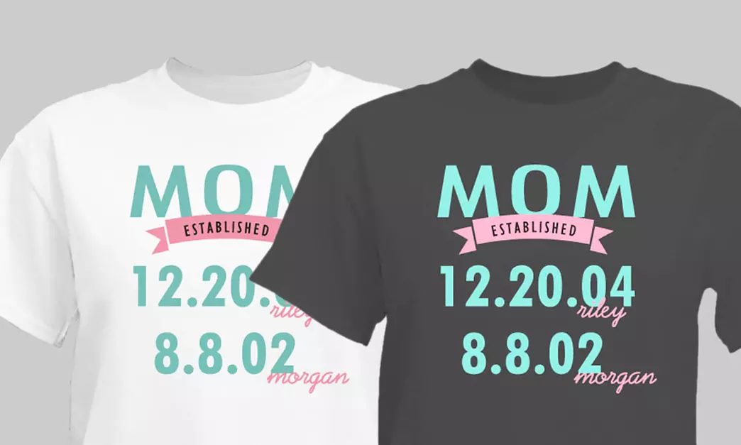 Personalized Mom Established Shirt from GiftsForYouNow.com (Up to 52% Off)  - Primary Image