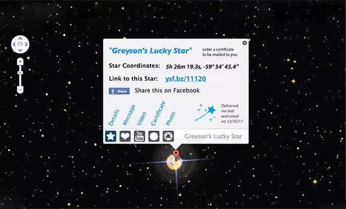 Dedicate a Star with a Personalized Video, Message, Photo, and Certificate from Your Star Forever - Second Medium