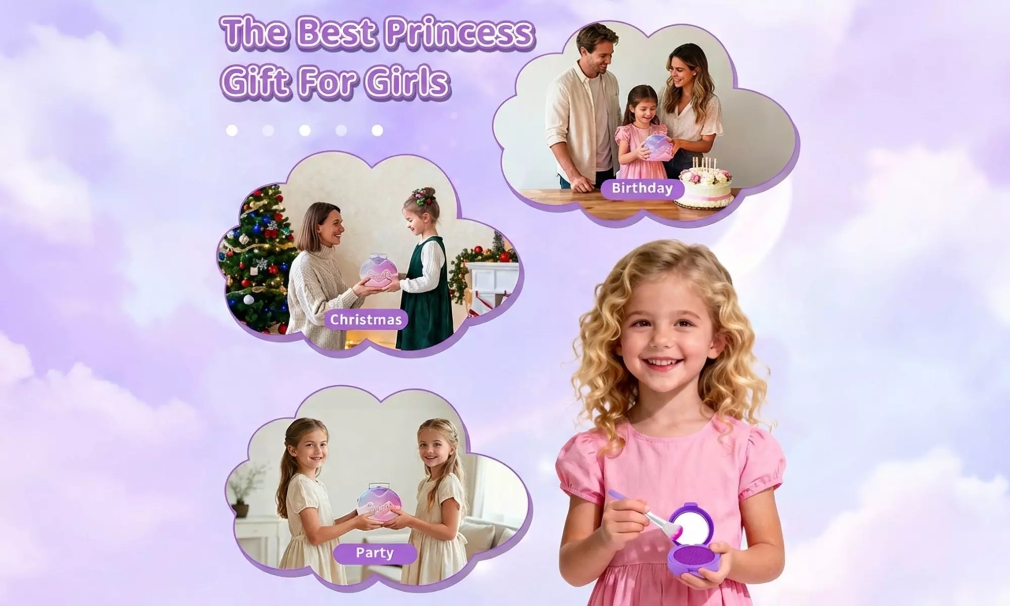 Girls Pretend Makeup Kit with Carry Case