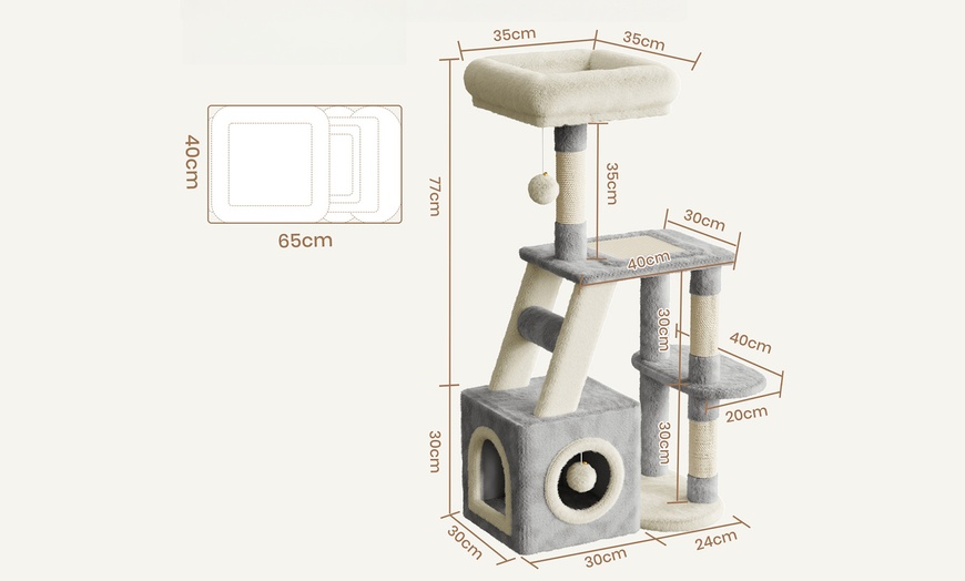 Image 3: Meerlaagse grijze kattenboom