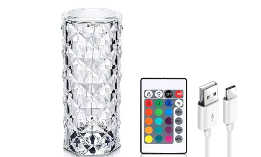 1x oder 2x Kristall-Diamant-Tischlampe