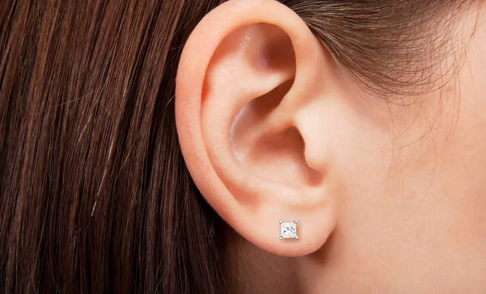 14k White-Gold Diamond Earrings or Pendant Necklaces (Up to 20% Off). Six Pieces Available. Free Shipping and Returns. - Second Medium