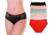 6 Pack Angelina Women's Cotton Hiphugger Panties in Assorted Designs - Second Medium