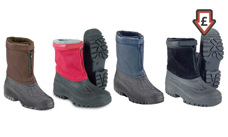 Image 1: Fleece-Lined All-Weather Boots