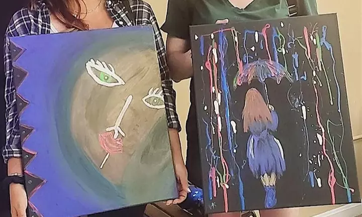 Up to 54% Off NEON Blacklight Paint & Sip at Oblivion Art House