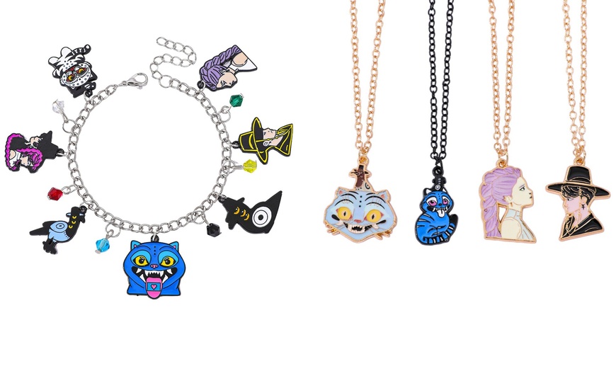 Image 1: KPop Demon Hunter Themed Necklace and Bracelet Set – 5 Pieces