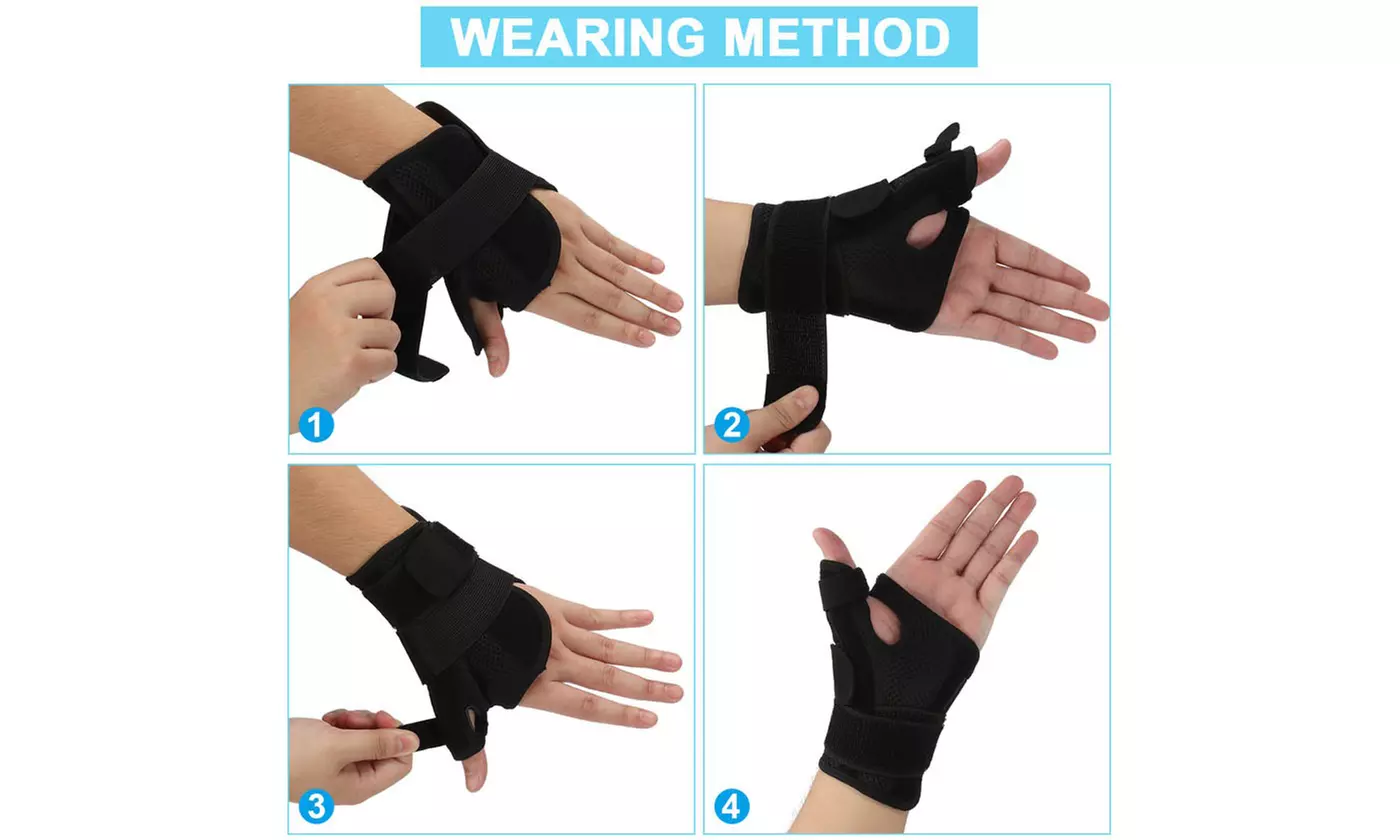 One Size Adjustable Breathable Thumb Support Wrist Brace  for Tendonitis