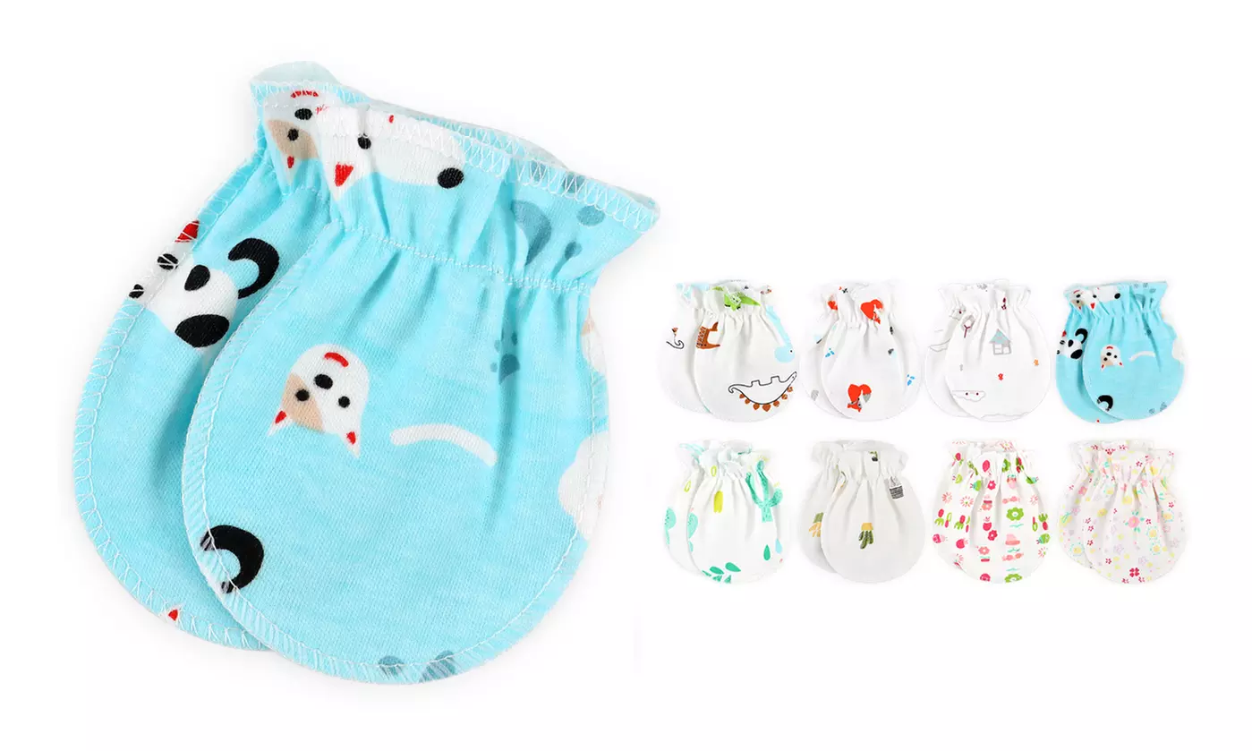 Baby Anti Scratching Soft Cotton Gloves Newborn Protection Face Scratch Mittens