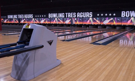 Pack de lunes a viernes: 3 partidas de bolos, zapatos, snack, bebida y partida extra para 1 persona - Bowling Tres Aguas