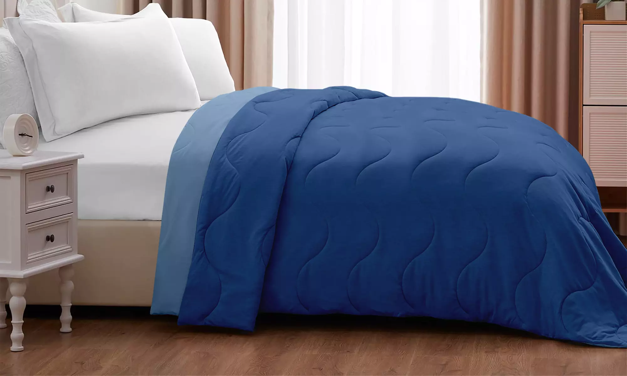 Coperta trapuntata double face con design reversibile