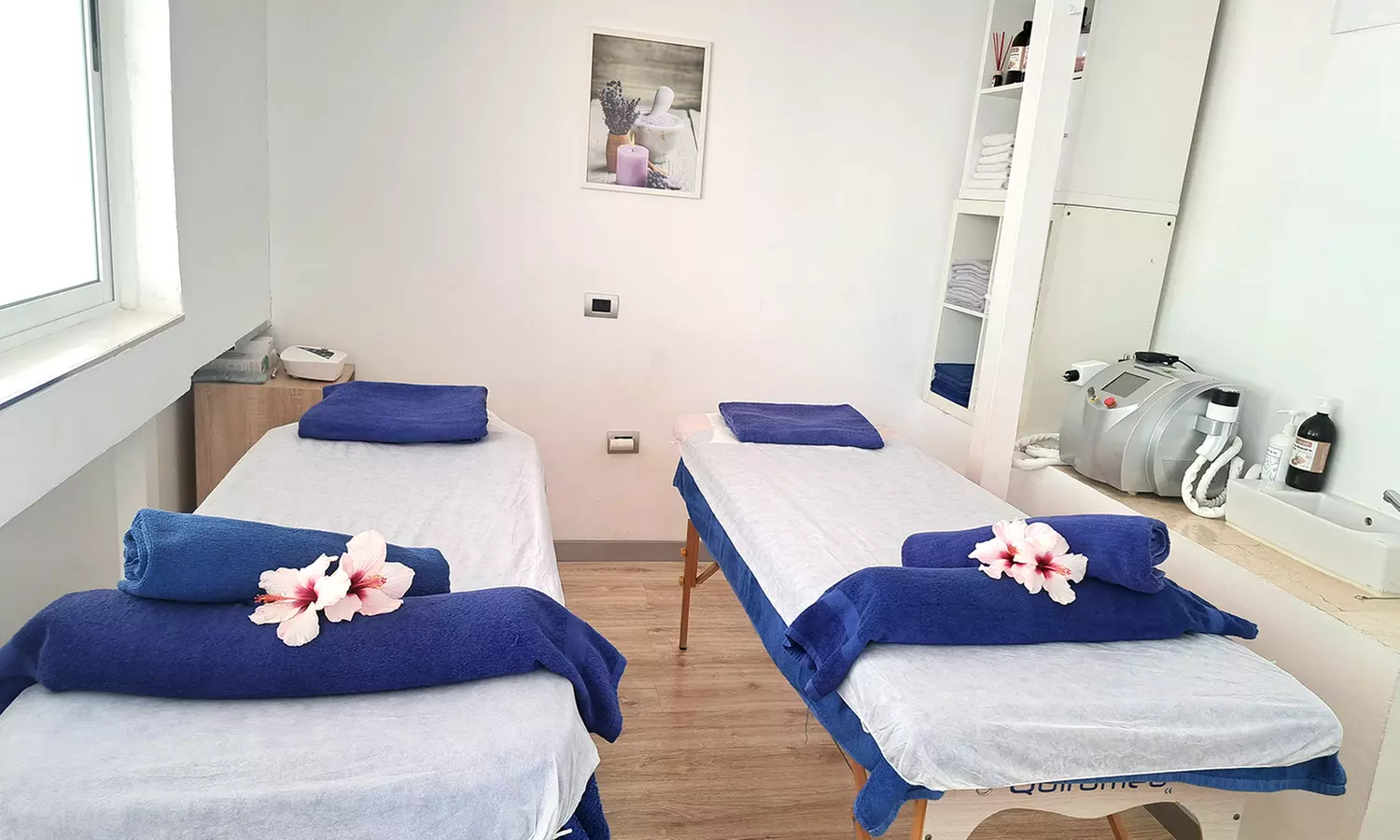 Masaje relajante en pareja con aromaterapia, con cava y bombones