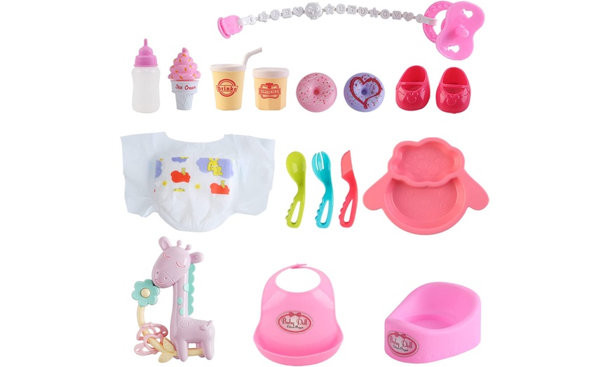 Image 3: 15 Pieces Miniature Baby Doll Play Set 