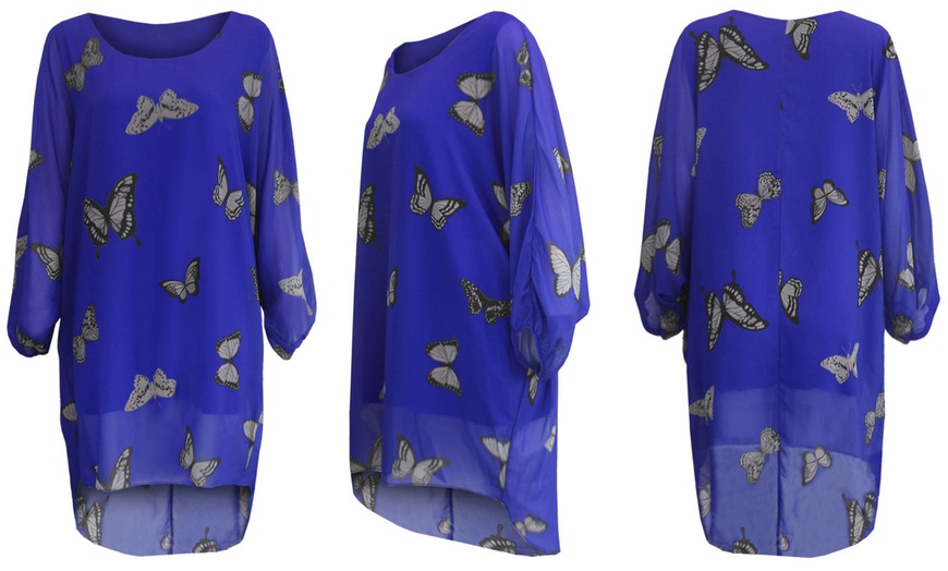 Image 10: Oversized Butterfly Print Top