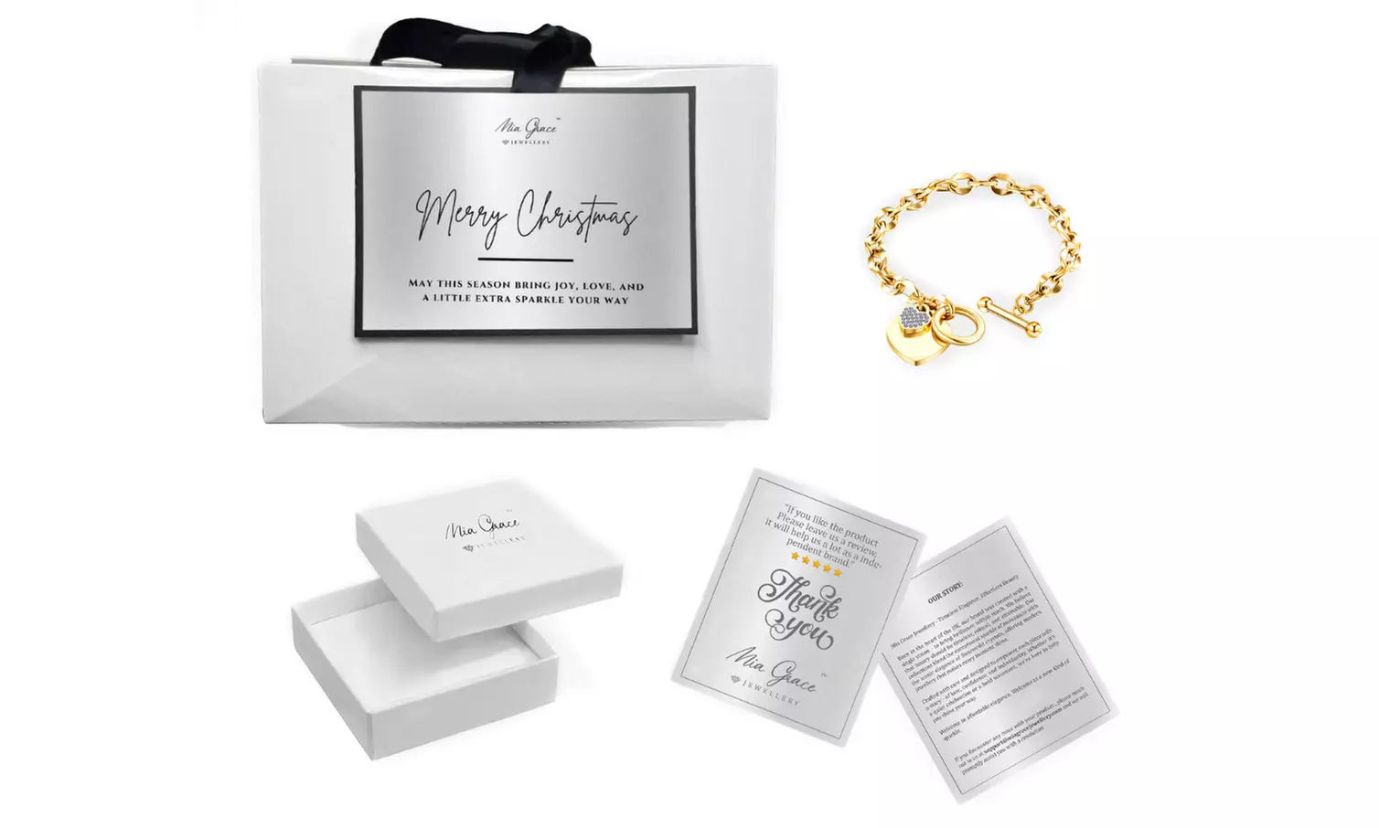 Heart Toggle Bracelet with 25 Crystals from Swarovski - Christmas Gift Packaging