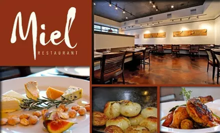 $25 for $50 Worth of Organic French Cuisine and Drinks at Miel Restaurant - Primary Image