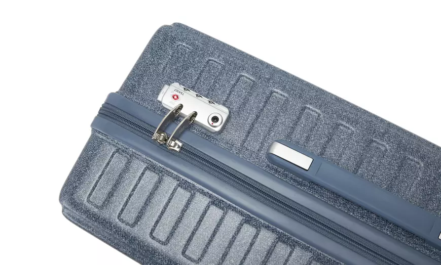 Image 16: Maleta o juego de maletas de ruedas de ABS con diseño tipo denim