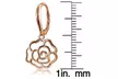 Rose Gold Flashed 925 Silver High Polished Open Rose Dangle Leverback Earrings - Second Medium