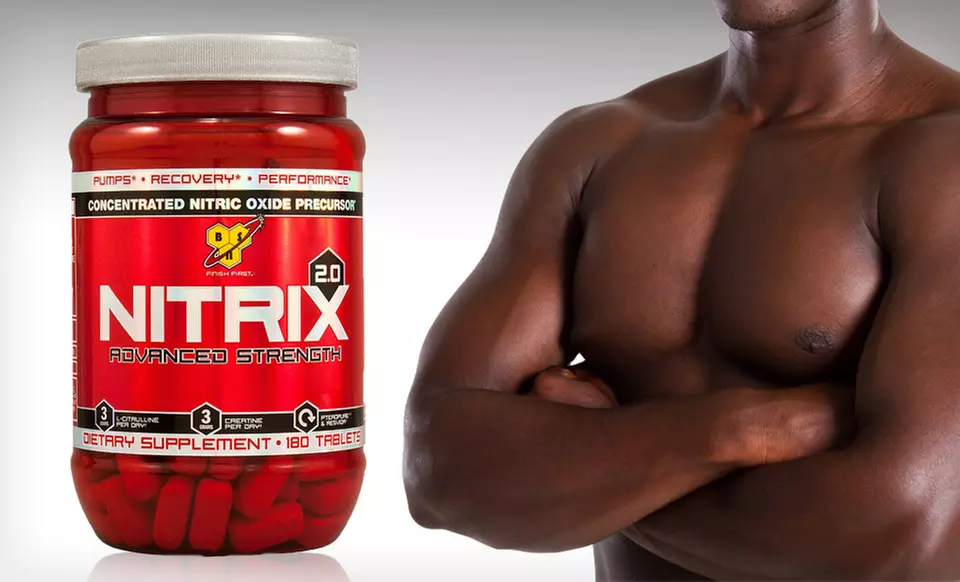 $44.99 for a 180-Tablet Bottle of BSN Nitrix 2.0 Preworkout Supplement ($67.79 List Price). Free Shipping. - Primary Image