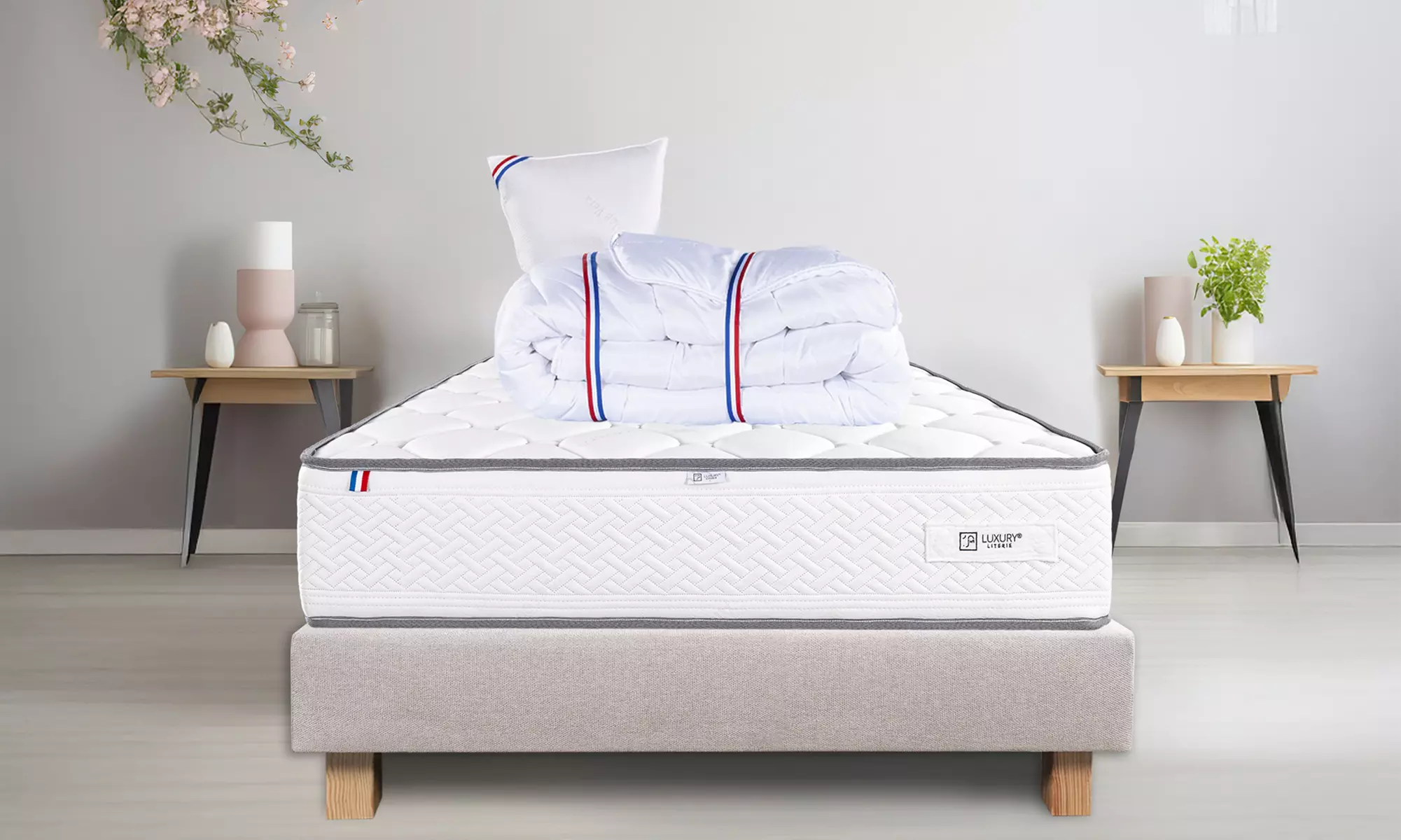 Matelas "Iris" de Luxury Literie de 20 cm et sommier