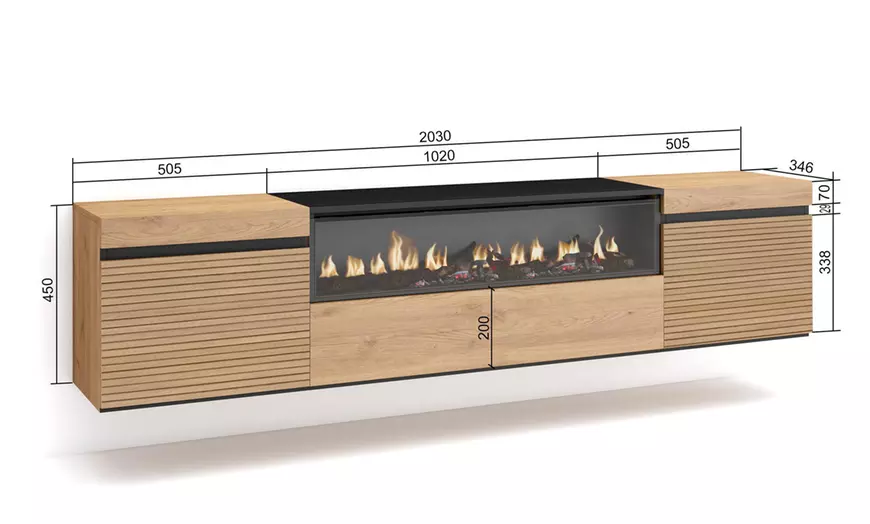 Image 3: TV-meubel met of zonder led-elektrische openhaard